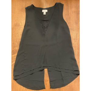 LOFT Factory Deep-V Neck Tank- black, size small